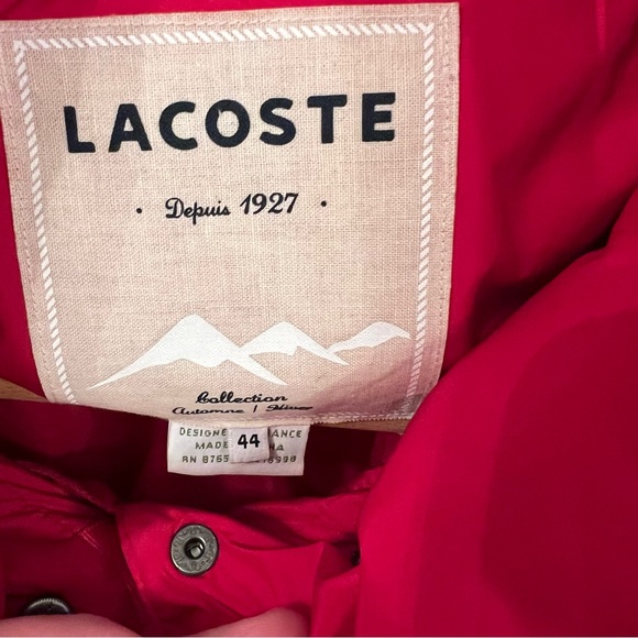 LACOSTE  Red Puffer Coat - Picture 2 of 10